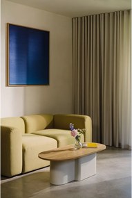 Czarny stolik z blatem w dekorze dębu 50x115 cm Looi – noo.ma