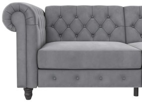 Jasnoszara aksamitna sofa 236 cm Felix – Støraa