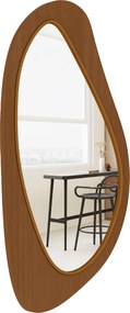 HOMCOM Lustro ścienne Lustro w stylu okna z ramą z forniru sosnowego do sypialni i salonu, 91,5 x 45 x 3 cm, naturalne drewno | Aosom PL