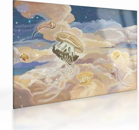 Obraz na szkle - Niebiańskie Meduzy (70x50 cm)