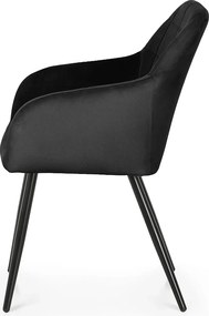 Zestaw 4 czarnych krzeseł welurowych K2-M38