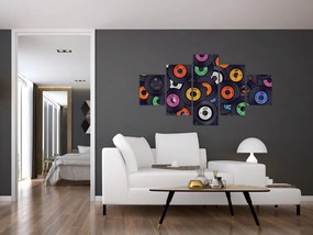 Obraz - Muzyczne płyty gramofonowe (125x70 cm)