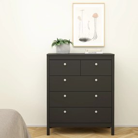 Czarna komoda pokojowa z szufladami Madrid 3+2