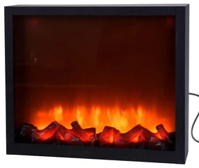 Kominek elektryczny LED, dekoracja świąteczna zasilana sieciowo, 41 x 25 cm