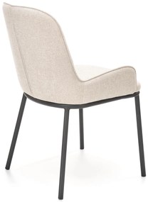 Krzesło beżowe, nowoczesne, K481 wygodne, czarny stelaż, elegancki design