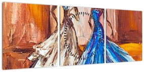 Obraz - tancerz, obraz olejny (z zegarem) (90x30 cm)