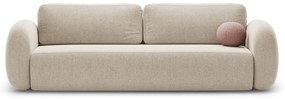 Beżowa rozkładana/ze schowkiem sofa z tkaniny szenilowej 262 cm Tonale – Cosmopolitan Design