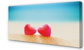 Obraz drukowany na płótnie Serca nad Morską Falą