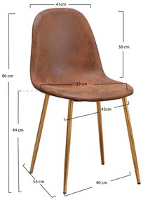 Zote krzeso Teok z brzowej skóry w stylu vintage