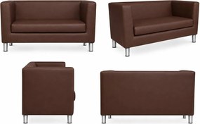 Sofa Monaco : Kolor nogi - Chrom, Kolor tkaniny - EKO-SKÓRA - 3D, Typ tkaniny - Eko-skóra , Wysokość nogi - 15 cm