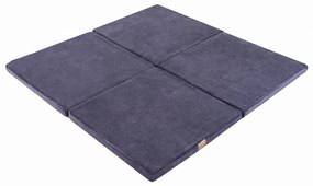 Szaroniebieska mata do zabawy dla dzieci 120x120 cm – Meowbaby