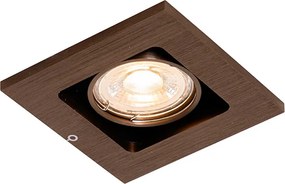 Zestaw 6 nowoczesnych reflektorów wpuszczanych ciemny brąz regulowane - Qure