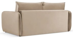 Beżowa aksamitna rozkładana sofa 194 cm Vienna – Cosmopolitan Design