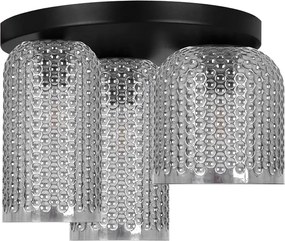 Lampa grafitowa z czarnym stelażem i szklanymi kloszami N8-E59