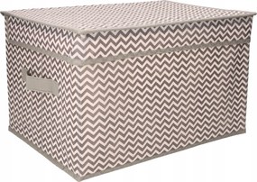 Organizer tekstylny Wzór Zygzak 50x40x30 cm pokrywka pudełko do domu salonu