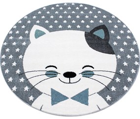 Dywan dziecięcy Kids Kotek niebieski koło 120 cm x 120 cm