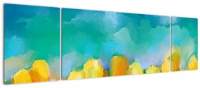 Obraz żółtych tulipanów (170x50 cm)