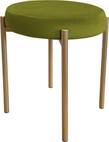Taboret DIOR stelaż metalowy tkanina Welur : Kolor Stelaża - Złoty, Kolor tkaniny - VELVET - BL75, Typ tkaniny - Velvet