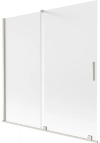 Mexen Velar parawan nawannowy 2-skrzydłowy rozsuwany 160 x 150 cm, szron, nikiel szczotkowany - 896-160-000-31-97