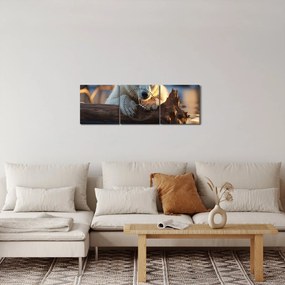 Obraz - Niedźwiedź polarny (z zegarem) (90x30 cm)