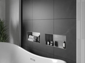 Mexen X-Wall-NR półka wnękowa bez kołnierza 45 x 20 cm, inox - 1911452010
