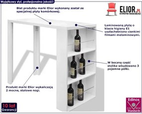 Biały stolik barowy z szafką – Vidden