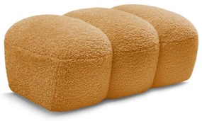 Musztardowy podnóżek z materiału bouclé Hippolyte – Bobochic Paris