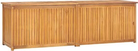 Skrzynia ogrodowa z litego drewna tekowego 175x50x55 cm z łatwą pokrywą i wodoodpornym workiem wewnętrznym