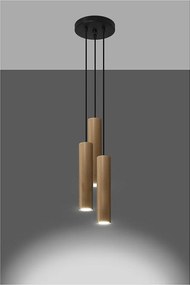 Lampa wisząca LINO 3P drewniana