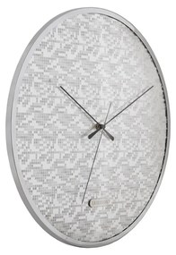 Karlsson 6005SI designerski zegar ścienny srebrny,średnica 40 cm