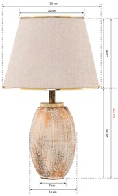 Lampa stołowa w kremowo-złotym kolorze z tekstylnym kloszem (wysokość 50 cm) Yakamoz – Opviq lights