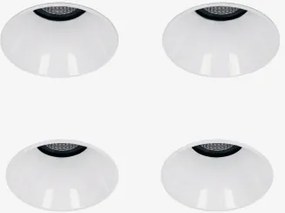 Pack 4 Okrągłych Opraw Led Do Wbudowania Bezramkowych Trimless Ø6,8cm Zewnętrznych Z Aluminium Orelva Biała & 38º & Białe Zimne Światło 4000k & 11 W -