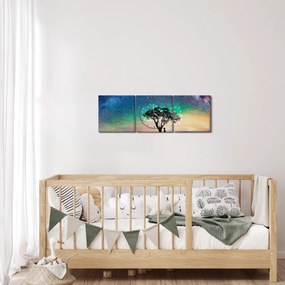 Obraz - Odpoczynek pod gwiazdami (z zegarem) (90x30 cm)
