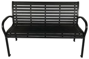 Ławka ogrodowa 125 x 60 x 80 cm, czarna, stal /plastik