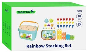 Tooky toy układanka montessori kołki w pudełku stosy nawlekanka