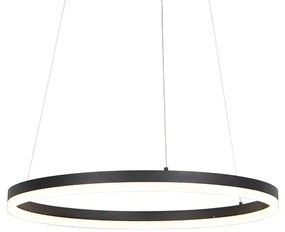 Designerska lampa wisząca czarna 60 cm z LED 3-stopniowy ściemniacz - Anello Nowoczesny Oswietlenie wewnetrzne