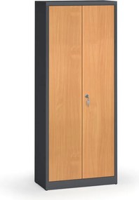 Alfa 3 Szafy spawane z laminowanymi drzwiami, 1950 x 800 x 400 mm, RAL 7016/buk