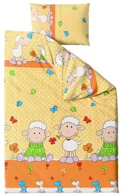 PrzytulneMieszkanie.pl PrzytulneMieszkanie.pl Krepa pościel do łóżeczka OWCZKI żółte Rozmiar pościeli: 45 x 65 cm | 90 x 135 cm