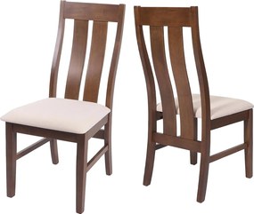 Krzesło do jadalni MCW-M58 (zestaw 2 sztuk), ciemna rama, kremowy