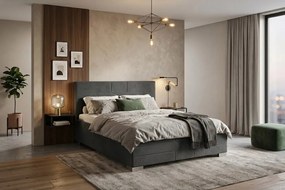 Łóżko KATI 120x200 cm Ciemny szary Z materacem