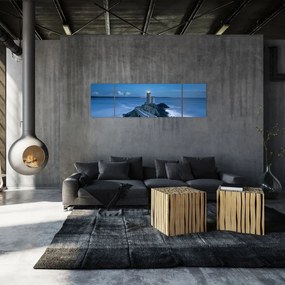 Obraz latarni morskiej i morza (170x50 cm)
