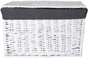 Biało Szary Kufer Z Lnianym Wkładem T1-Z40