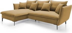 Narożnik GLOSS Lewostronny z funkcją spania, zestaw z poduszkami wolnostojący tkanina RIVIERA 61 Burgundowy WERSAL