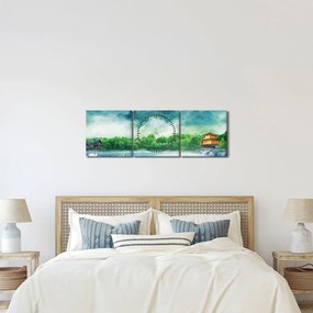Obraz - Wymarzony krajobraz (z zegarem) (90x30 cm)