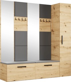 Masseno Garderoba MODULO 201,2/204/40 cm do Przedpokoju Nowoczesna Dąb Artisan