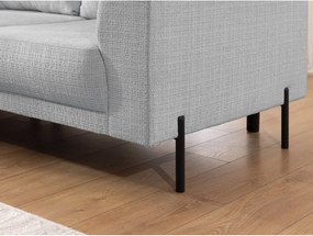 Jasnoszary narożnik z tkaniny szenilowej (lewostronny/w kształcie litery L) Mauris – Ropez