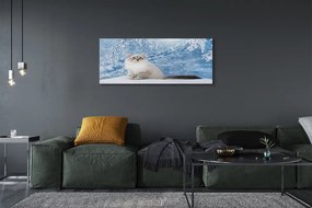 Obraz na płótnie Kot w Zimowej Scenerii