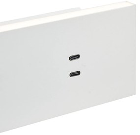 Lampa ścienna biała regulowana z USB-C, w tym LED - Modric Nowoczesny Oswietlenie wewnetrzne