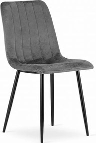 Krzesło Valora JEWA Dark Gray Velvet z czarnymi nogami x1