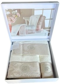 Podarunkowy zestaw ręczników GRANT, 3 szt Biały Zestaw (ręcznik 30x50cm, ręcznik 50x100cm, ręcznik 75x150cm)